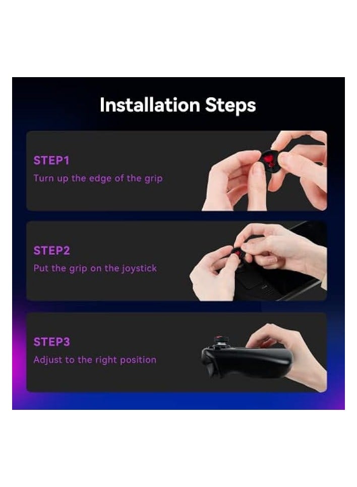 بروماس أغطية قبضة الإبهام لعصا التحكم على سطح البخار، مجموعة غطاء أعواد الإبهام المصنوعة من السيليكون الناعم المضادة للانزلاق متوافقة مع سطح البخار فقط - زوجان/4 قطع (أسود وأحمر) - Image 5