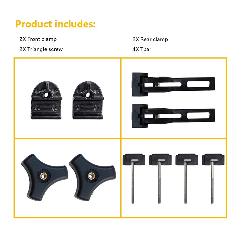 LLNSEAUTO Truck Tonneau Cover Replacement Installation Accessory | Fit for Tri-fold & Quad-fold Truck Bed Cover Hard Folding | Include T-bar (T-Bolt), Tonneau Cover Front Clamp, 2X Rear Clamp - Image 2