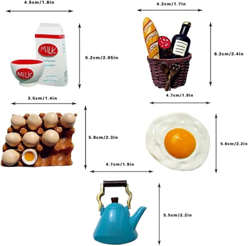 Playmate 10pcs Resin Magnet Refrigerator Stickers 3D Cute Food Shaped Magnets Home Refrigerator Stickers - Image 4