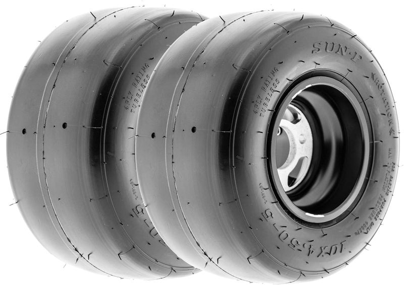 SunF 10x4.5.00-5 Go Kart Tire - Pair of 2, Race 4 PR K001 - Image 1
