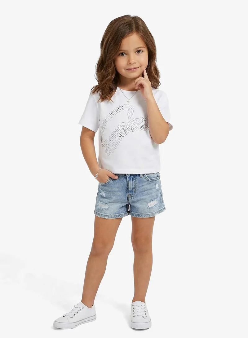 GUESS Kids Slogan Crew neck T-Shirt