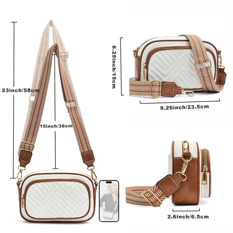 حقيبة كروس بودي ساتشل بنقشة مخيطة ومتعددة الألوان - Image 2