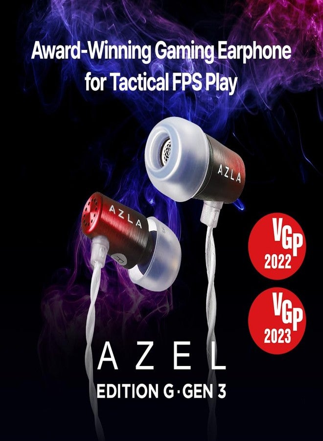 AZLA AZEL GEN 3 Gaming Earbuds with Mic - Award-Winning IEMs Tuned for FPS Games - Compatible with PS5, Xbox, PC -Positional Audio & Clear Voice Chat- Wired Gaming Headset for Gamers (Red Black) - Image 2