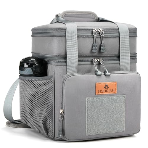 Expandable Large Tactical Lunch Box for Adults Durable Insulated Lunch Bag with Lots of Storage Space Cooler Bag for Men Women Work Outdoor Picnic Trips 24 Cans16 L HSHRISH