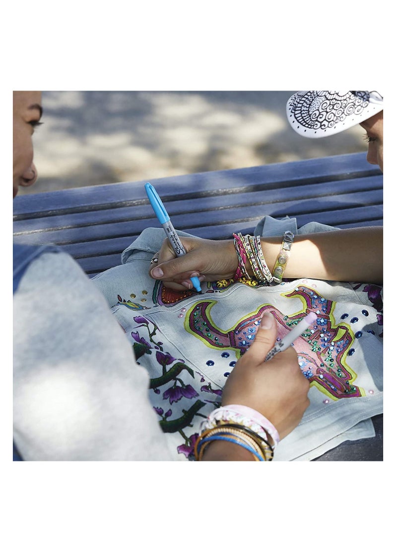 Sharpie - مجموعة من 18 قلم تحديد دائم برأس رفيع متعدد الألوان - Image 1