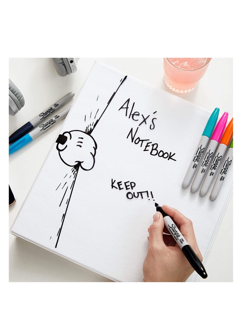 Sharpie مجموعة من 18 قلم تحديد دائم برأس رفيع متعدد الألوان  - Image 4