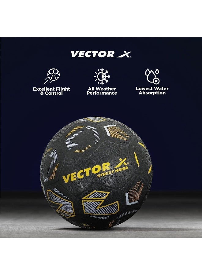 Vector X Street Mania Hand Stitched Football – Soccer Ball with Pump for Training & Outdoor Play | Size 5 | Yellow-Black - Image 4