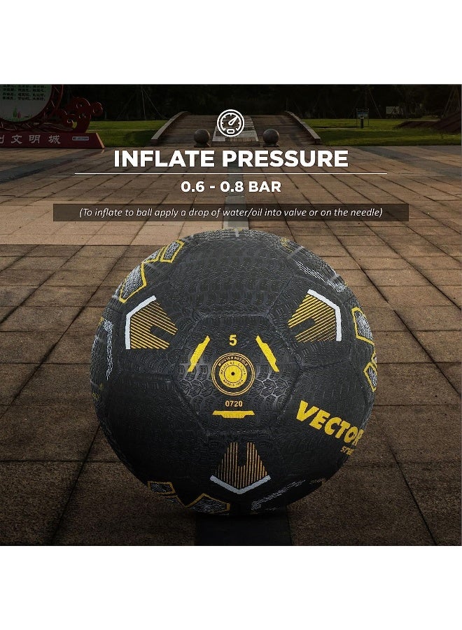 Vector X Street Mania Hand Stitched Football – Soccer Ball with Pump for Training & Outdoor Play | Size 5 | Yellow-Black - Image 5