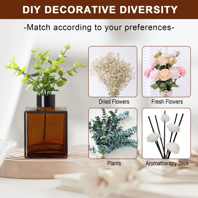 RYTOXILO Modern Kitchen Soap Dispenser Set with Wood Tray, Amber Glass Soap Dispensers with Pump, Decorative Hand and Dish Soap Dispenser Set, Soap and Lotion Dispenser Upgrade for Kitchen and Bathroom Decor - Image 4