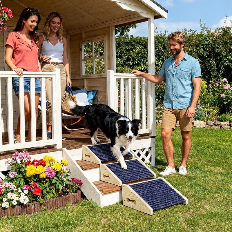 Wooden Dog Ramp 26 Degree Non Slip Portable Pet Ramp For Couch Sofa And High Bed - Image 3