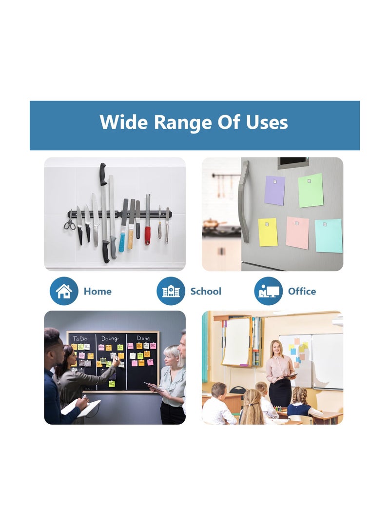 SOLARAE Pack of 30 Neodymium Magnets, Self-Adhesive Magnets 10 x 10 x 1 mm, Self-Adhesive Flat Magnetic Plates, Rare Earth Magnets for Whiteboard, Fridge, Photos, Magnetic Strips, Magnetic Board, Crafts - Image 3