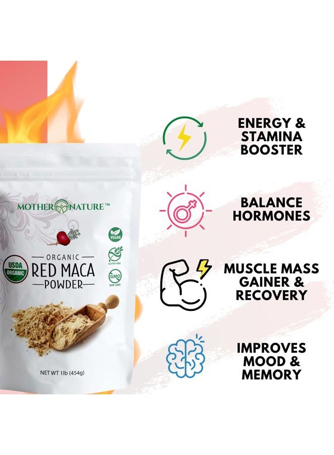 Best Naturals USDA Organic Red Maca Root Powder, 1 lb, Raw, Vegan, Hormone Regulation, Great Pre-Workout, Muscle Mass Gain, Non-GMO - Image 5