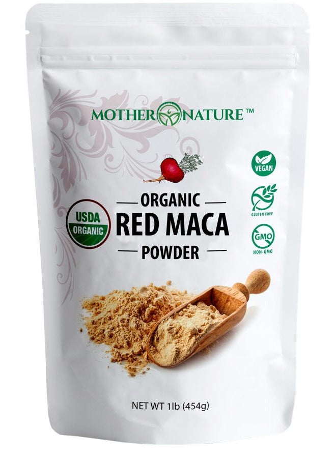 Best Naturals USDA Organic Red Maca Root Powder, 1 lb, Raw, Vegan, Hormone Regulation, Great Pre-Workout, Muscle Mass Gain, Non-GMO - Image 1