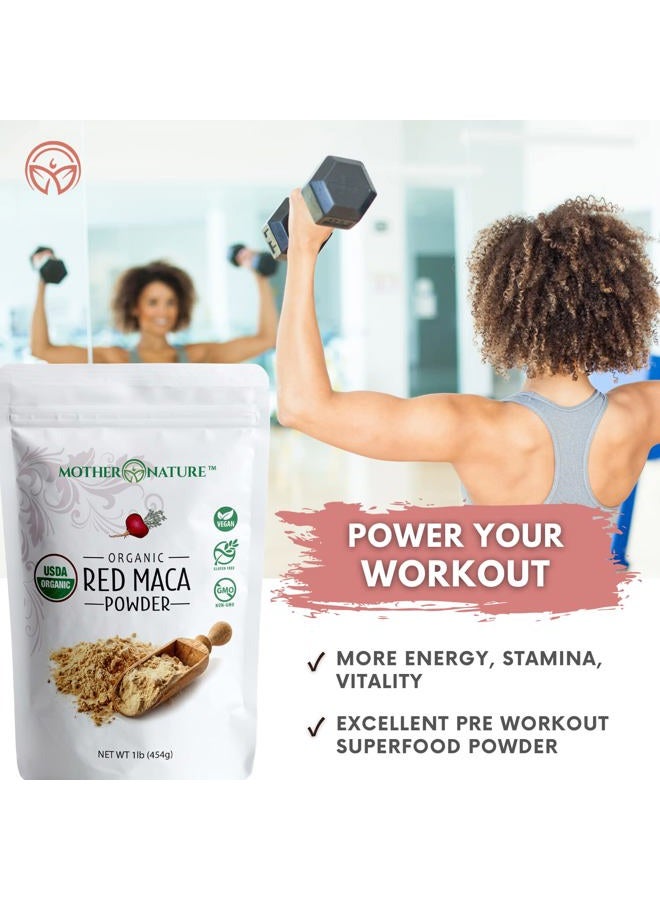 Best Naturals USDA Organic Red Maca Root Powder, 1 lb, Raw, Vegan, Hormone Regulation, Great Pre-Workout, Muscle Mass Gain, Non-GMO - Image 2