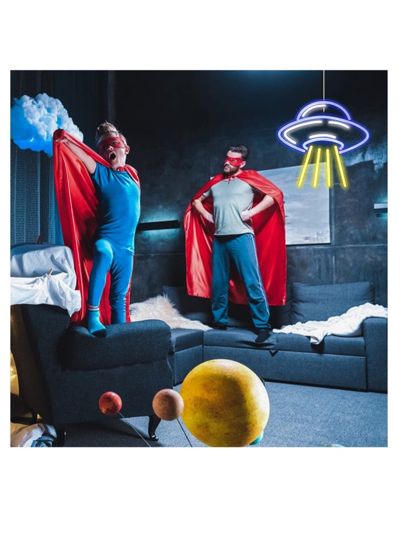 UFO Neon Sign, Neon Sign For Room, Alien Led Neon Light Wall Decor, Spacecraft Neon Light Sign, Spaceship Neon Signs, for Bedroom Game Room Wall Decor, for UFO Lovers Bedroom Gift - Image 4