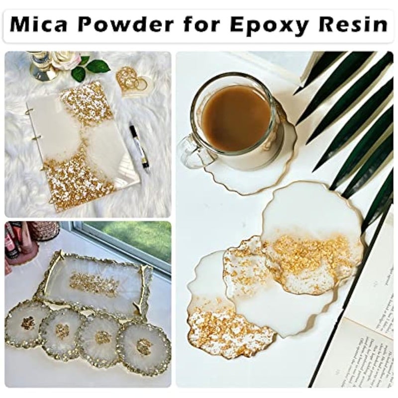 HTVRONT White Mica Powder for Epoxy Resin - 3.5 oz (100 g) Mica Pigment Powder, Mica Powder for Soap Making, Lip Gloss, Candle Making, Bath Bomb, Resin Art, Acrylic Nails - Image 2