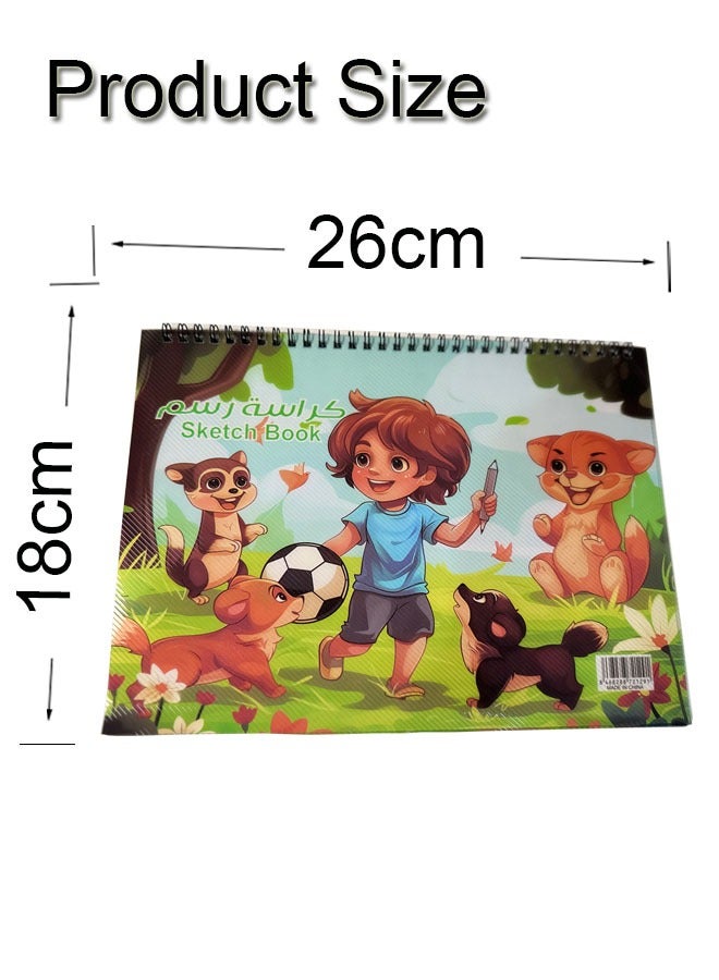 GBQ 2PCS B5(18*26cm) Sketchbook 15Sheets/Book A Total Of 30 Pages Spiral Bound Hardcover Art Book - Image 2