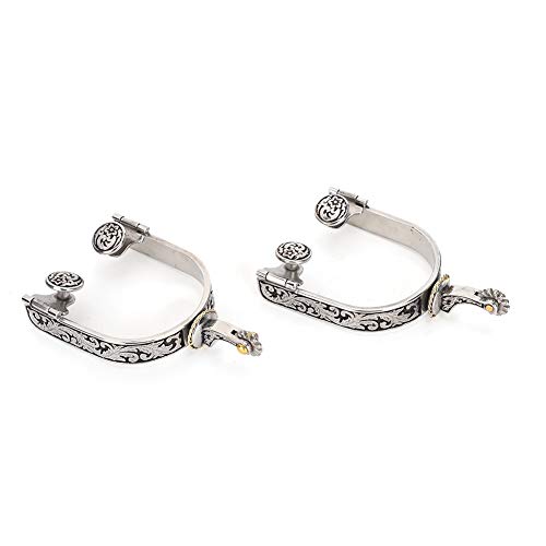 Naroote Horse Spurs, Horse Boot Spurs Decoration Horse Boot Spurs, Stainless Steel West Cowboy for Horse Training Equestrian Competition - Image 1