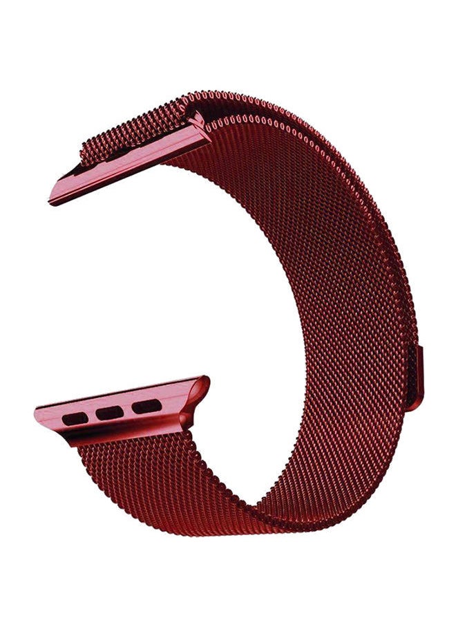 NIBEMINENT - Milanese Loop Smart Watch Band For Apple Red - Image 1