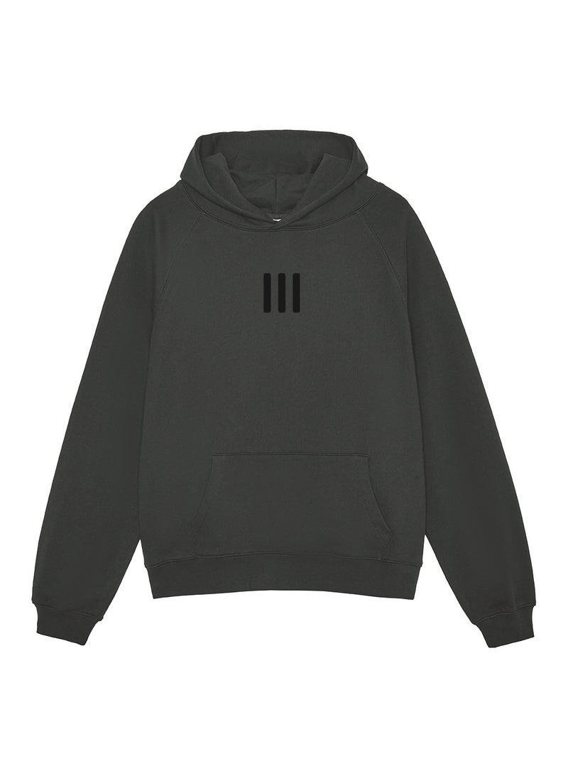 Generic - Unisex Heavyweight Hoodie with Three-Stripe Design Iron gray plus velvet, too big - Image 1