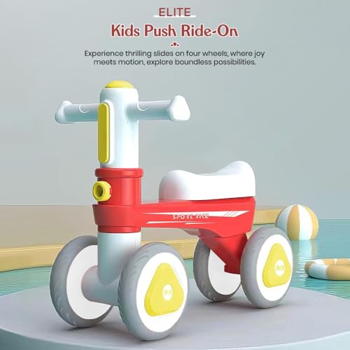 StarAndDaisy Balance Bike/Push Ride on for Kids/Toddler with 4 Smooth Wheels, Music & Lights/Mini Bike for Kids (Red) - Image 3