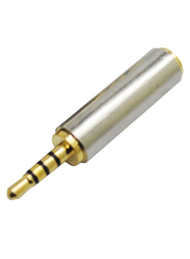 NIBEMINENT 2.5mm Male To 3.5mm Female Stereo Audio Headphone Jack Adapter Converter Gold/Silver  - Image 1
