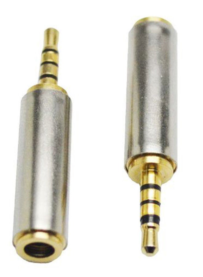 NIBEMINENT 2.5mm Male To 3.5mm Female Stereo Audio Headphone Jack Adapter Converter Gold/Silver  - Image 2