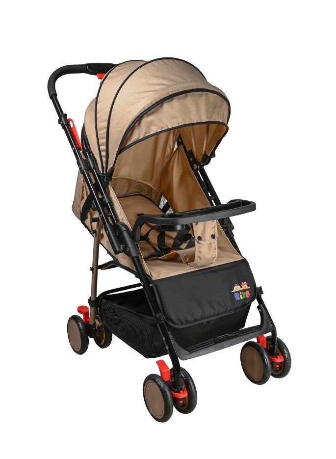 KIKO COMFORTABLE REVERSIBLE Q STROLLER 8 WHEELS  ( 0 M+ ) - Beige - Image 1