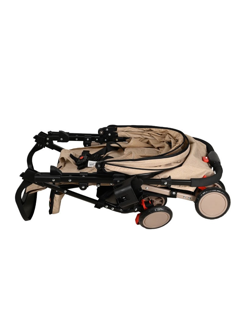 KIKO COMFORTABLE REVERSIBLE Q STROLLER 8 WHEELS  ( 0 M+ ) - Beige - Image 2