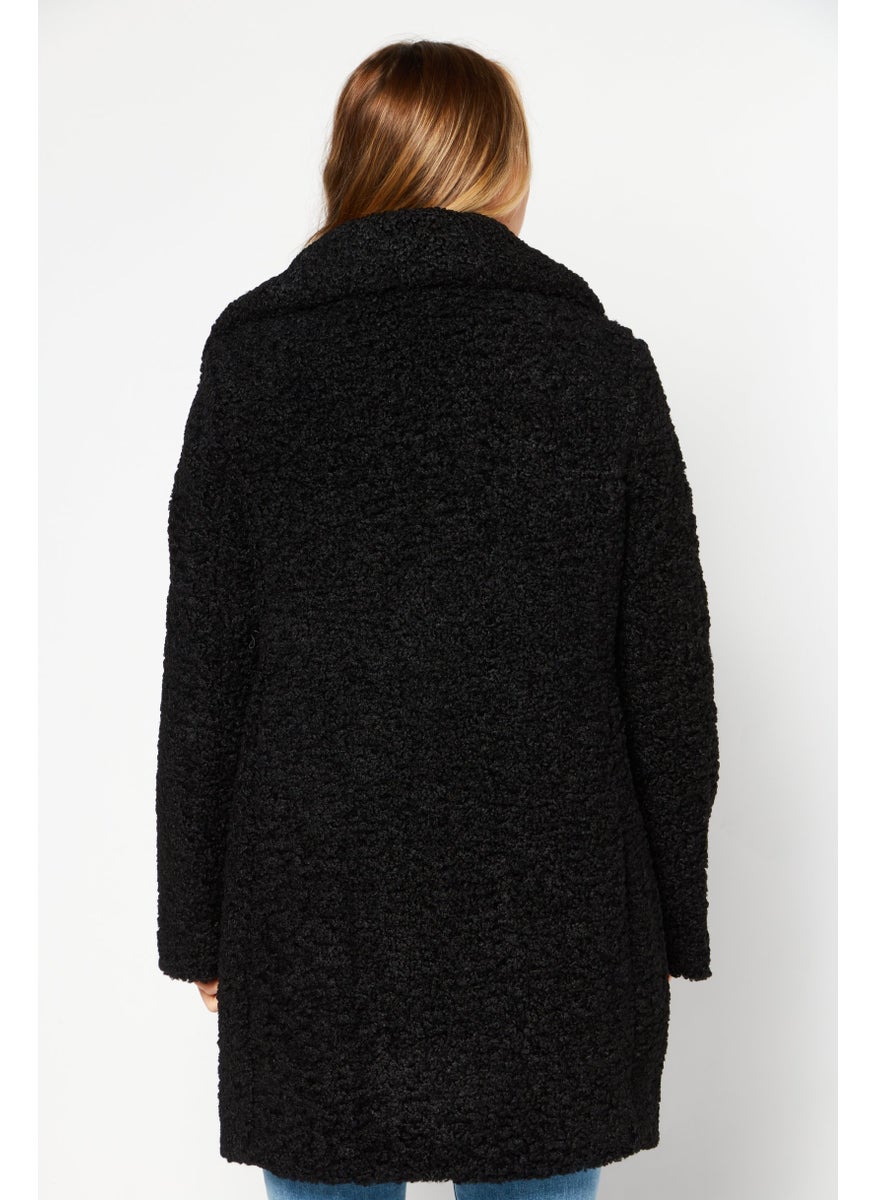 Sam Edelman - Women Faux Fur Shearling Trench Coat, Black - Image 1