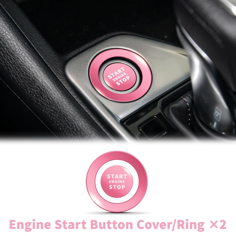 Polodunn for Nissan Sentra Accessories 2020-2025, 12pcs Trim Set - Air Conditioning, Volume Tune Knob Covers, Air Vent Outlet Covers/Rings, Push Start Button Cover/Ring (Pink) - Image 5