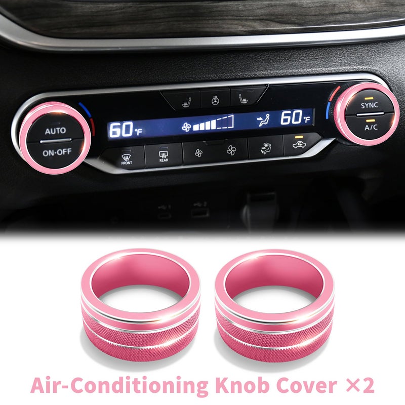 Polodunn for Nissan Sentra Accessories 2020-2025, 12pcs Trim Set - Air Conditioning, Volume Tune Knob Covers, Air Vent Outlet Covers/Rings, Push Start Button Cover/Ring (Pink) - Image 4