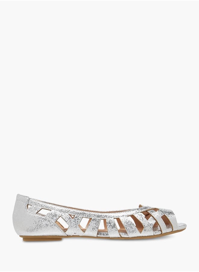 Celeste Womens Cutout Detail Slip-On Ballerina Shoes  - Image 3
