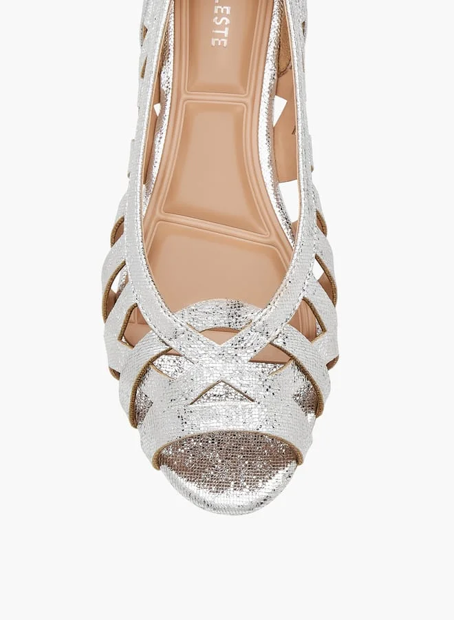 سيليست Womens Cutout Detail Slip-On Ballerina Shoes