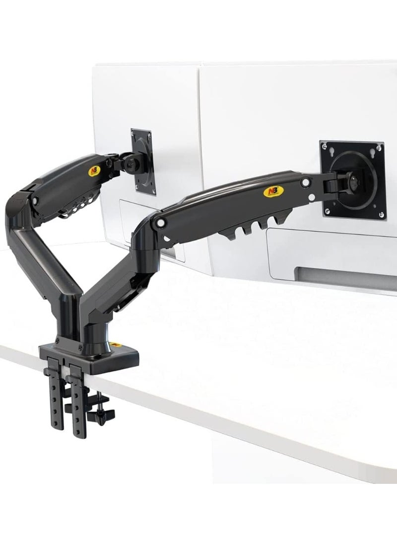 NB North Bayou NB F160 17-27 inch Dual Arm Shock Absorbing Monitor Mount 2-9 kg - Image 1