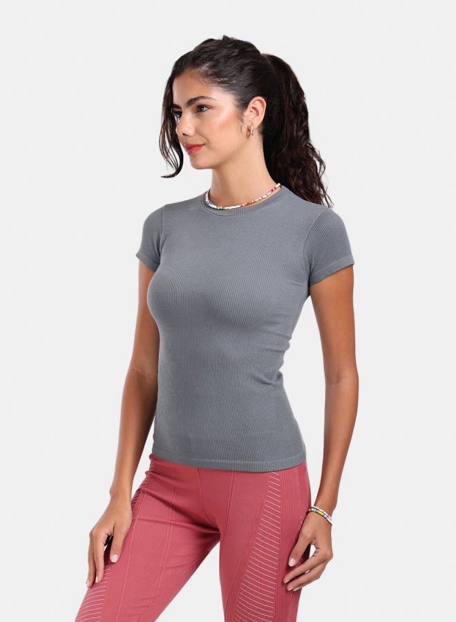 Carina Slim Fit Ribbed Top - Image 2