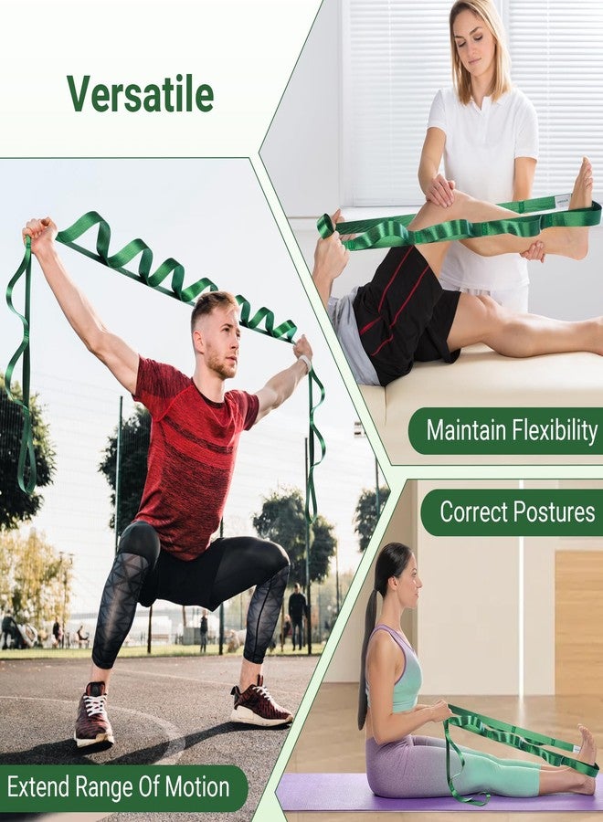 Kiemeu Stretch Strap With Loops For Physical Therapy, Yoga Straps For Stretching With Loops, Non-elastic Leg Straps For Knee Rehab, 8 ft Long x 1.2 inch Wide - Image 5