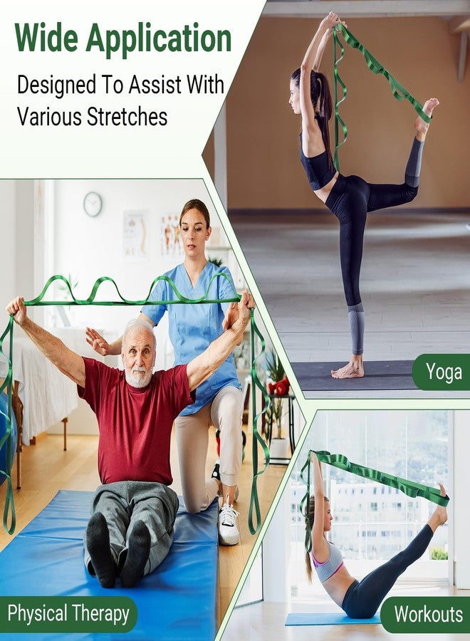 Kiemeu Stretch Strap With Loops For Physical Therapy, Yoga Straps For Stretching With Loops, Non-elastic Leg Straps For Knee Rehab, 8 ft Long x 1.2 inch Wide - Image 4