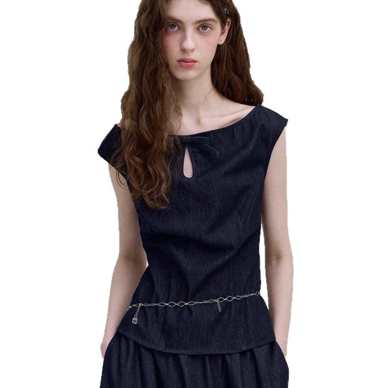 Letm Vintage Off-Shoulder Bowknot Fitted 100% Cotton T-Shirt for Women 9214 - Image 4