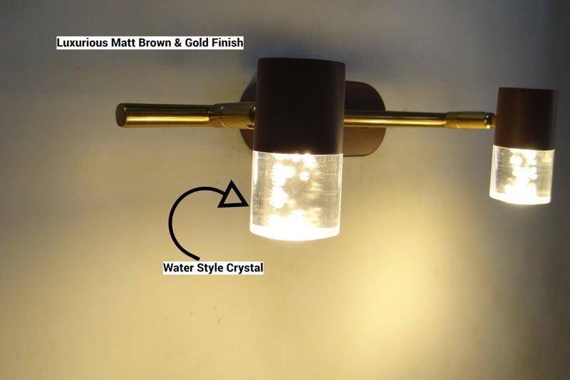 FILLISKA® 3 in 1 Double Wall spot/Picture/Display/Mirror Light with Adjustable Head and Colour Changing Function (Brown & Gold-897)(1 Year Warranty) - Image 2