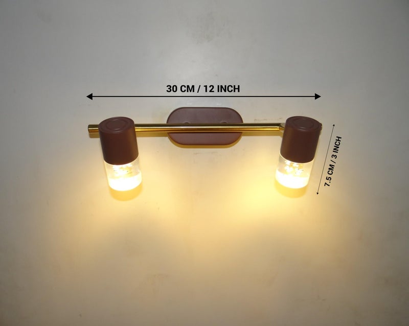 FILLISKA® 3 in 1 Double Wall spot/Picture/Display/Mirror Light with Adjustable Head and Colour Changing Function (Brown & Gold-897)(1 Year Warranty) - Image 5