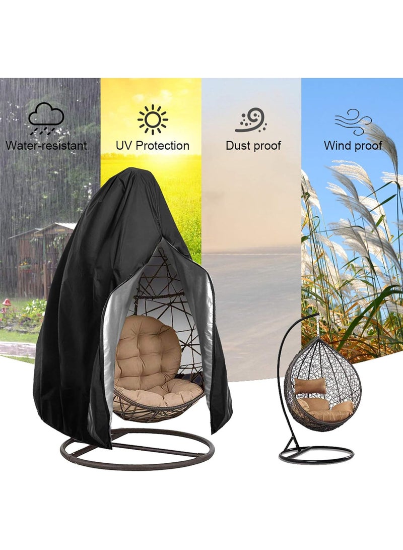 إيونتو غطاء كرسي معلق متين مقاوم للماء 190×115 سم - قماش أكسفورد 210D مقاوم للأشعة فوق البنفسجية والغبار وواقي كرسي الأرجوحة الخارجي وكرسي البيض، أغطية الفناء والحديقة والخوص والكراسي - Image 3