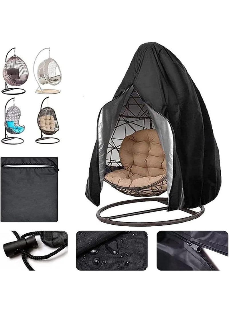 إيونتو غطاء كرسي معلق متين مقاوم للماء 190×115 سم - قماش أكسفورد 210D مقاوم للأشعة فوق البنفسجية والغبار وواقي كرسي الأرجوحة الخارجي وكرسي البيض، أغطية الفناء والحديقة والخوص والكراسي - Image 5