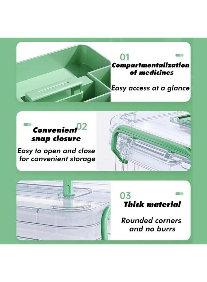 KREPS Clear Plastic Medicine Storage Box Organizer, Family Emergency Kit with Removable Pill Case Portable Lockable Container for Medicine, Art Craft and Cosmetic Household Organizer (Medium, Blue) - Image 5
