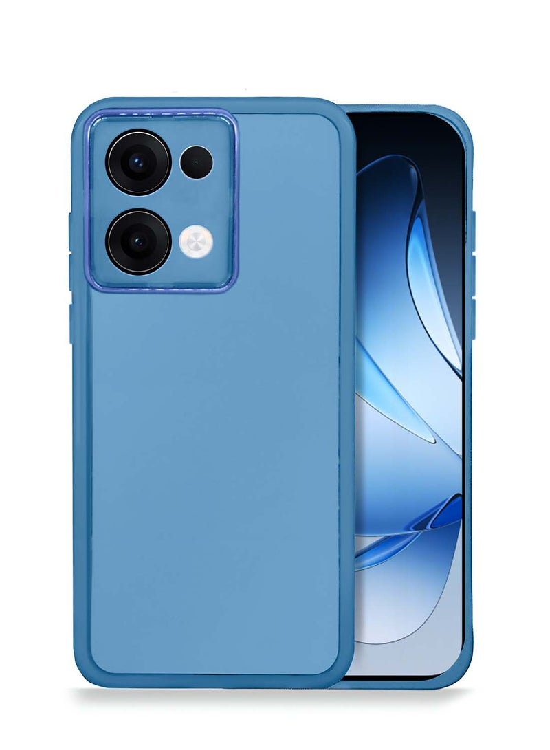 Wtech Oppo Reno13 5G 2024 Soft Transparent TPU Silicone Ultra Thin Phone Stylish Electroplated Camera Border Back Case Cover - Blue - Image 1