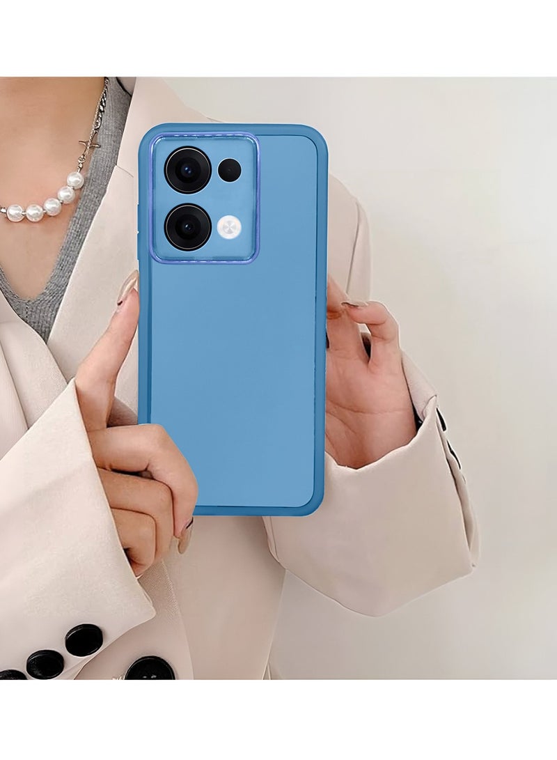 Wtech Oppo Reno13 5G 2024 Soft Transparent TPU Silicone Ultra Thin Phone Stylish Electroplated Camera Border Back Case Cover - Blue - Image 4