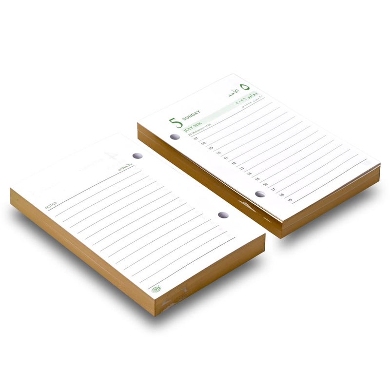 FIS 2026 Block Calendar, 80x120mm (3.15"x4.72") Daily Tear-Off, 1 Day Per Sheet, Arabic/English, 70gsm Italian Ivory Paper, Fits FIS Desk Holder - FSBCIVAE26 - Image 3