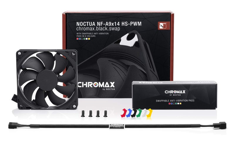 Noctua NF-A9x14 HS-PWM chromax.Black.swap, Premium Quiet Slim Fan, 4-Pin (92x14mm, Black) - Image 3
