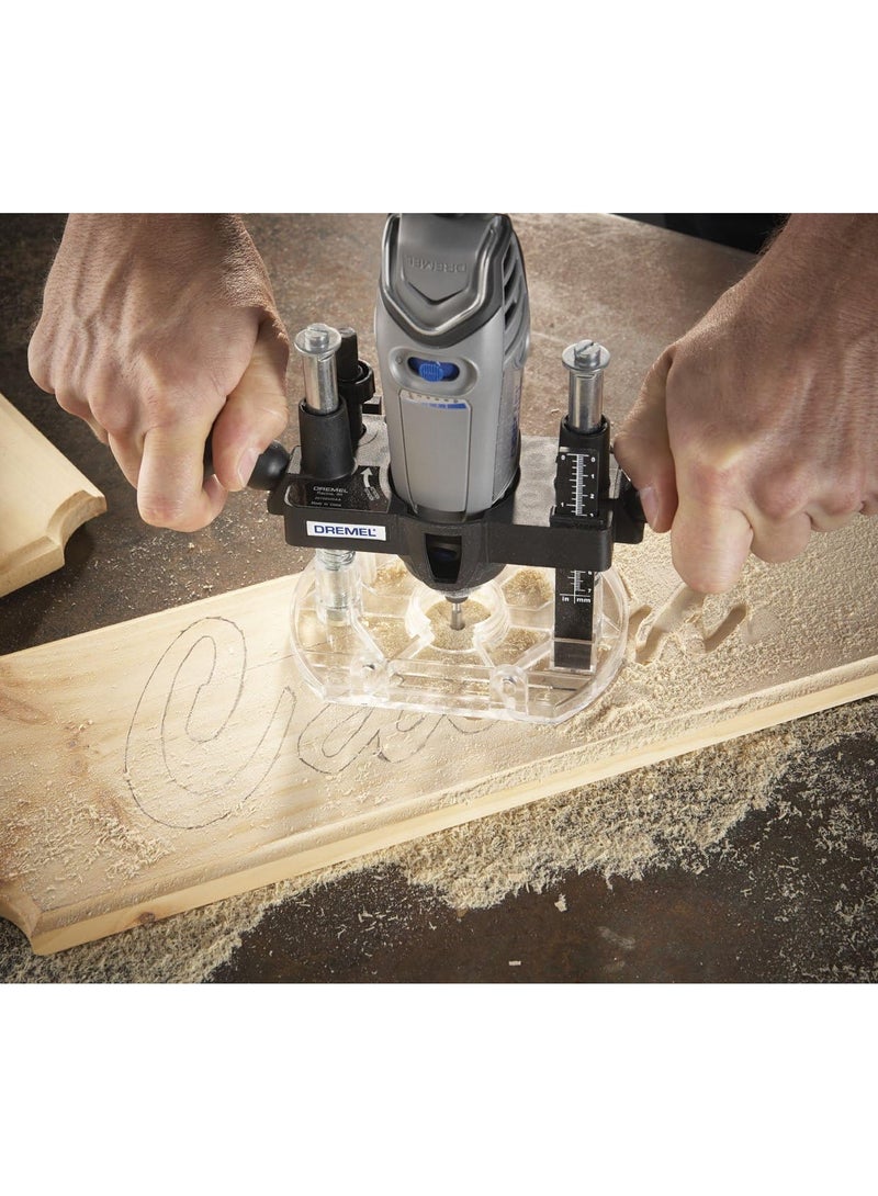 DREMEL ملحق جهاز التوجيه الدوار، مدمج وخفيف الوزن لمشاريع التوجيه الخفيفة، مثالي للأعمال الخشبية وأعمال الإدخال - Image 2
