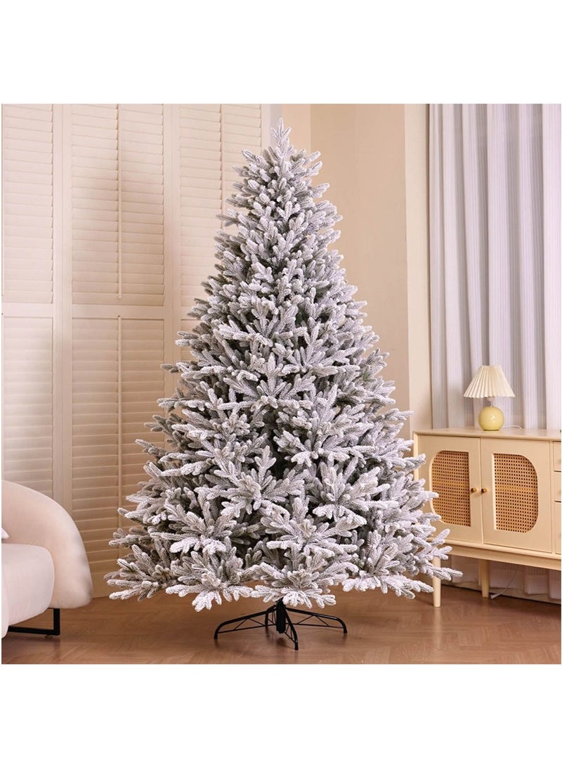 TAPIT 1.8m 755-Tip Artificial Snowy Christmas Tree, PE+PVC White Flocked Xmas Tree, Festive Home Mall Snowy Landscape Decorative Tree (HX-21) - Image 1